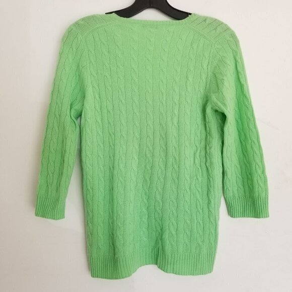 J. Crew 100% Cashmere Fisherman Cable Knit Sweater - Picture 3 of 8